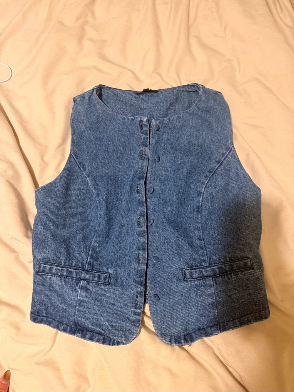 Papermoon Blue Denim Button-Front Vest